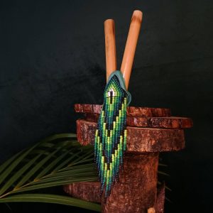 Kuripe com Franja de Miçangas • Aplicador de Rapé