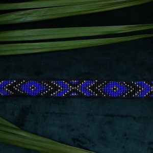 Pulseira ou Tornozeleira de Miçangas de Vidro com Dourado
